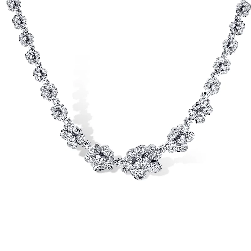 Leo Pizzo 18K White Gold Leo Pizzo Flower Necklace