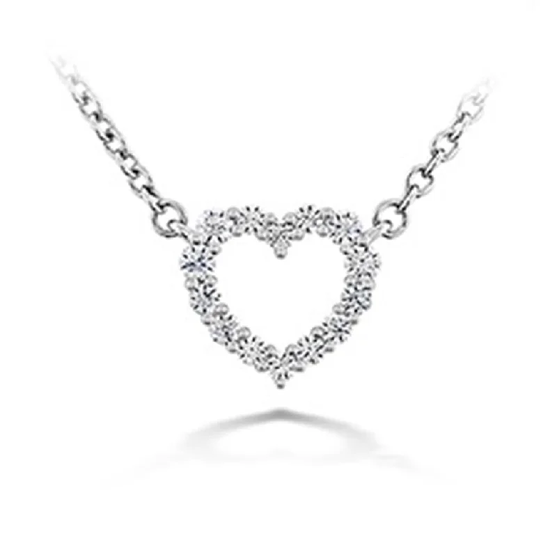 18K White Gold Signature Heart Pendant