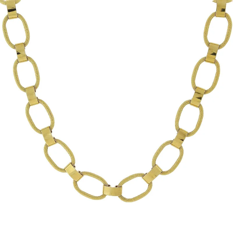 1928 Jewelry Classic Textured Link Necklace 18"