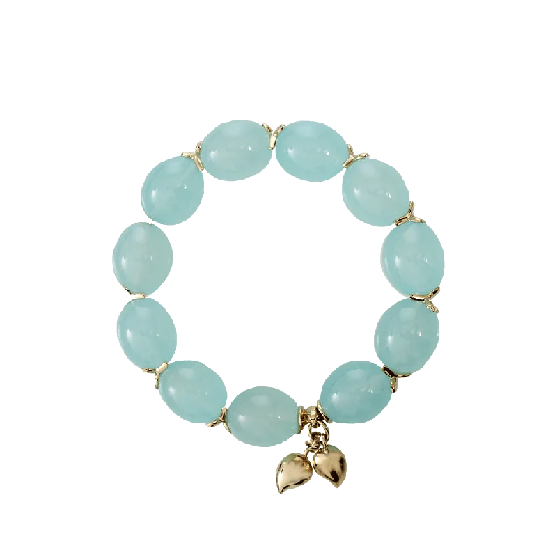 Aqua Chalcedony Coconut Bracelet