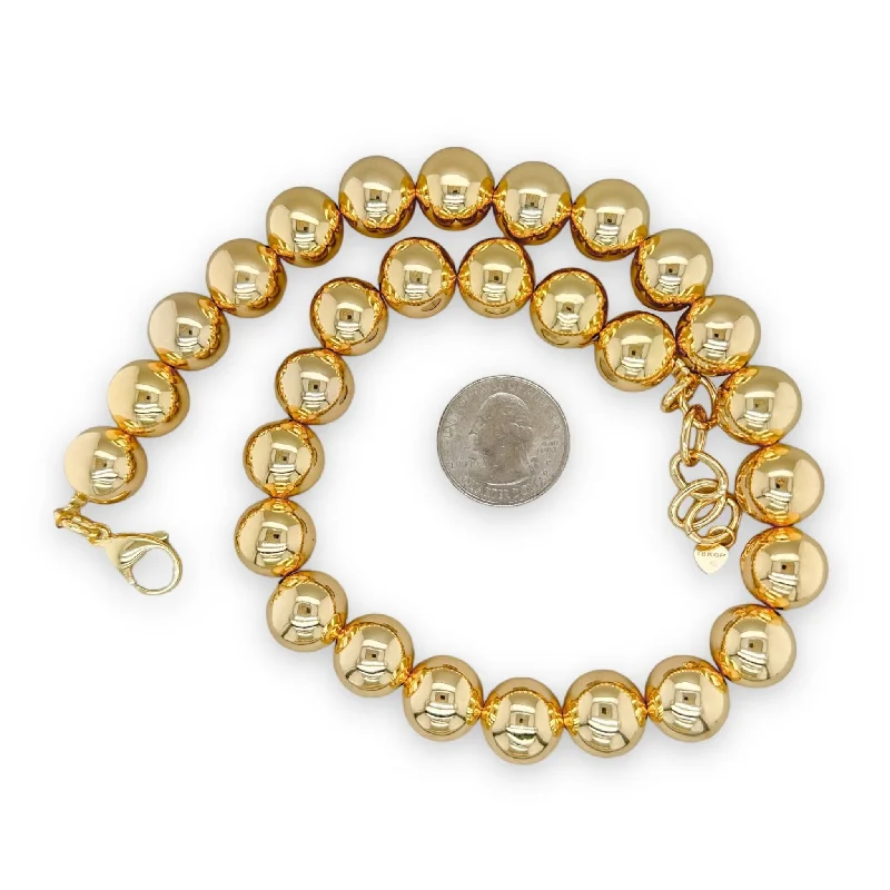 Brass YGP 18" 14mm Bead Necklace