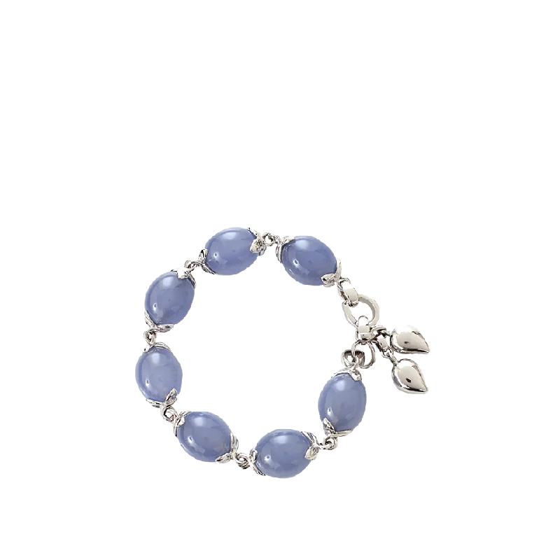 Chalcedony Coconut Link Bracelet