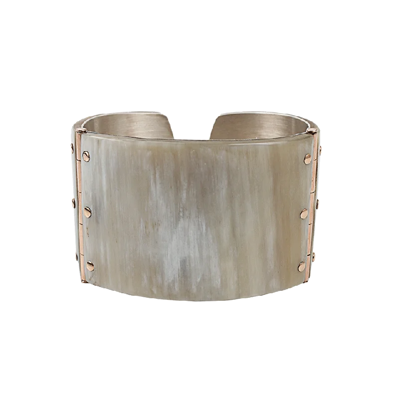 One of a Kind White Zebu Horn Cuff Bracelet