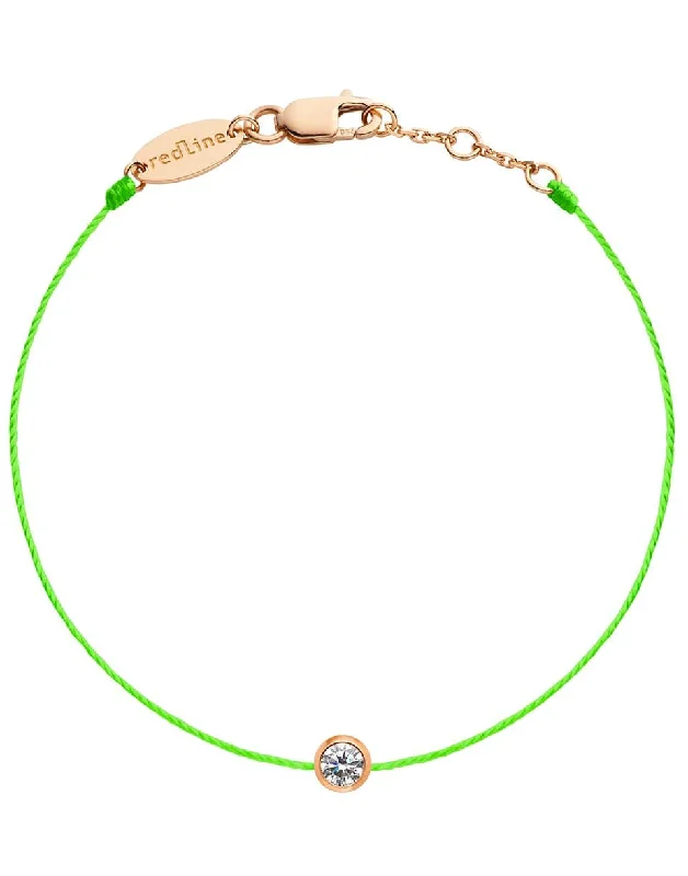 Pure Diamond Flourescent Green Cord Bracelet