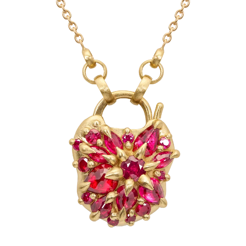 Ruby Fantaisie Padlock Necklace - 11813