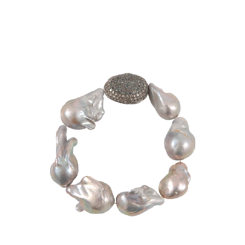 Silver Baroque Pearl Bracelet