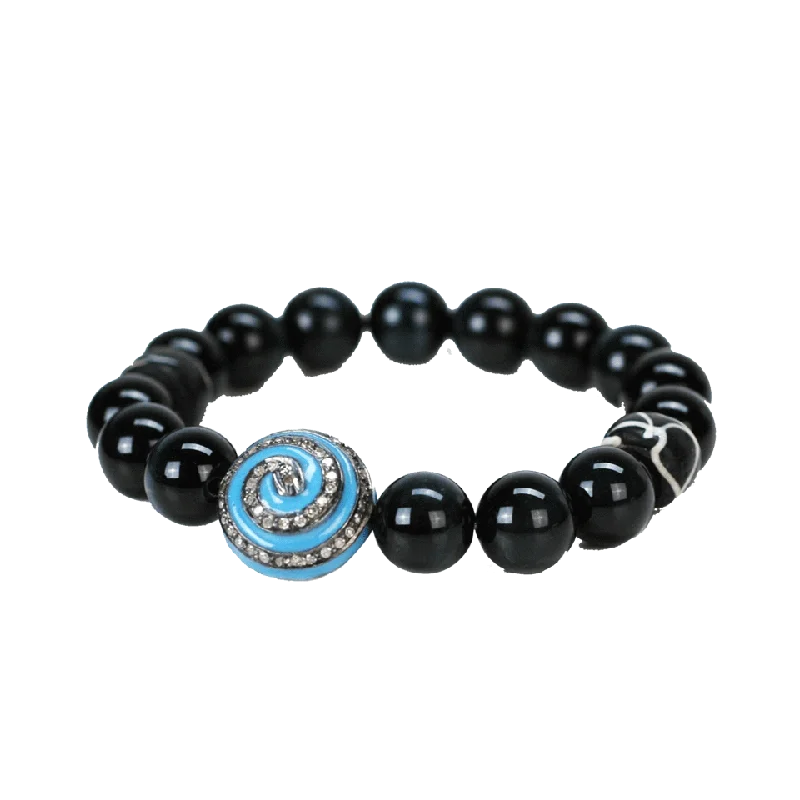 Tigereye and Turquoise Swirl Bracelet