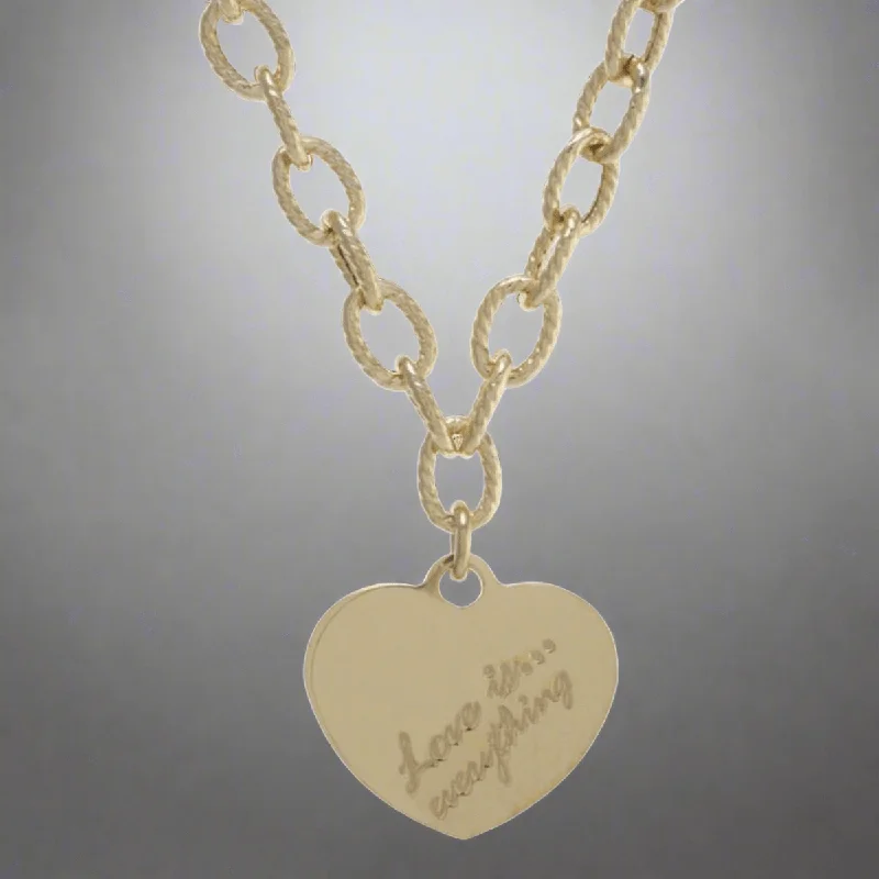 YGP Sterling Link "Love is Everything" on Heart Necklace