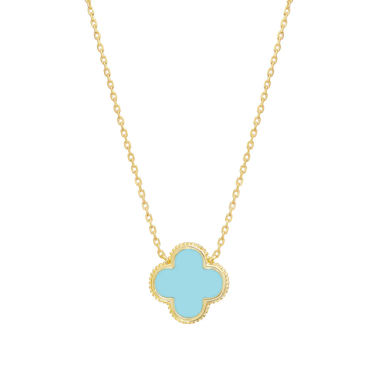 YGP Sterling Simulated Turquoise Clover Pendant