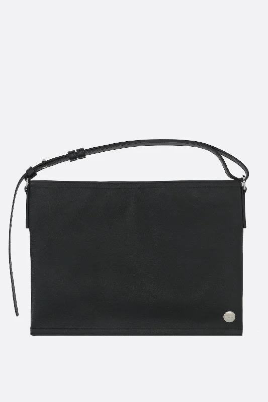 Sharp small hobo bag in grainy leather