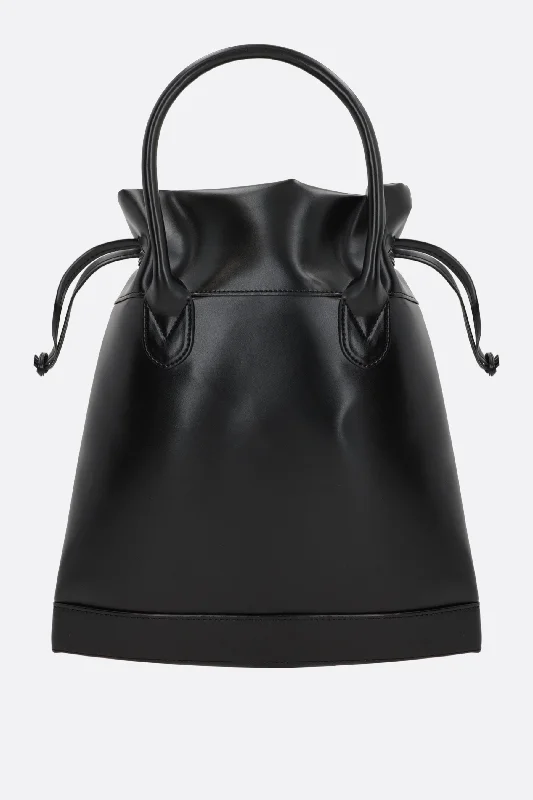 faux leather medium bucket bag