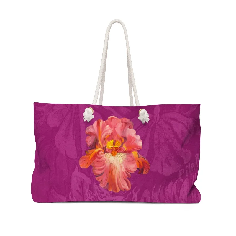 Weekender Tote "Iris on Pink"