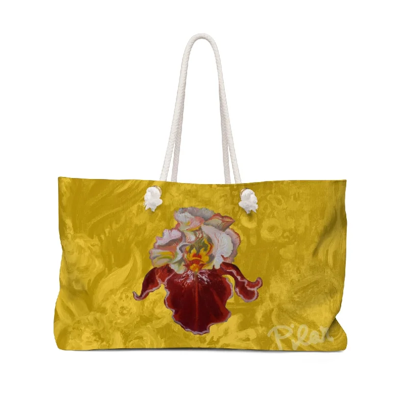 Weekender Bag "Iris on Yellow"