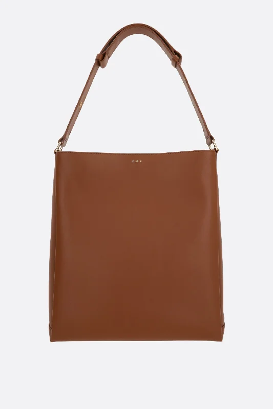 smooth leather shopper