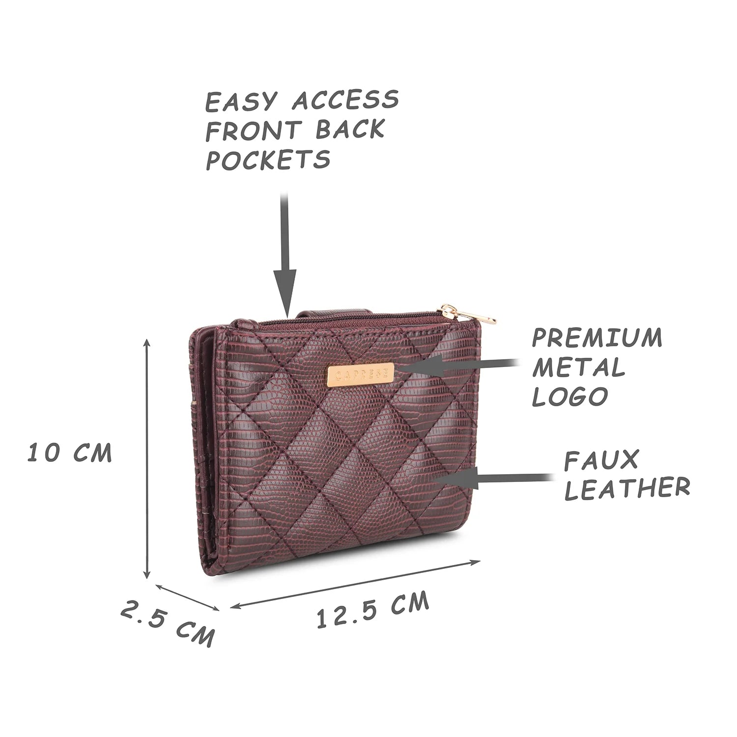 Caprese Athena Fold Wallet Small Plum