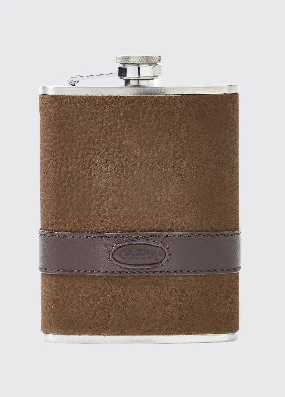 Rugby Mens Hipflask - Walnut