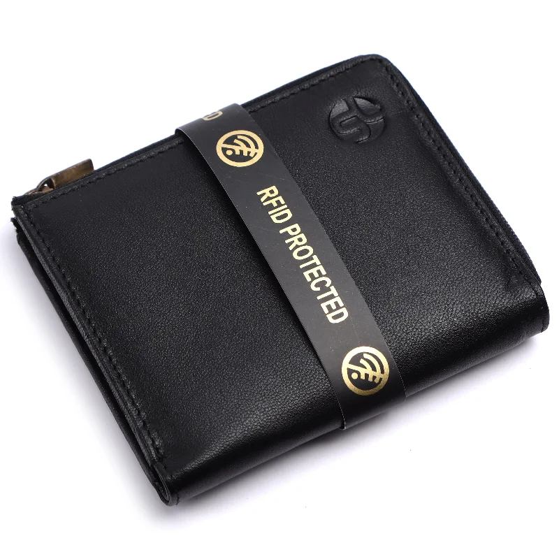 MENS LEATHER WALLET (RFID) 93715 (BLACK)