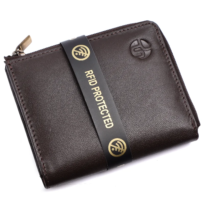 MENS LEATHER WALLET (RFID) 93715 (BROWN)