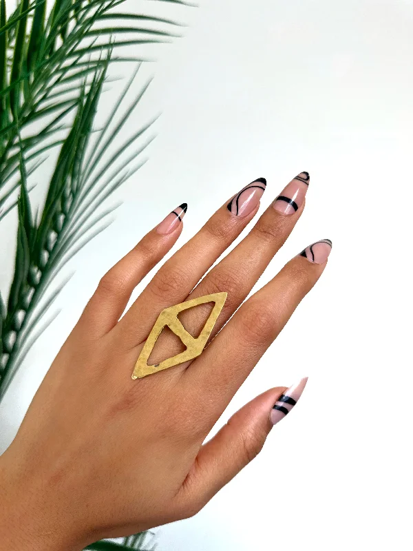 Trikona Brass Ring - A Symbol of Harmony and Balance