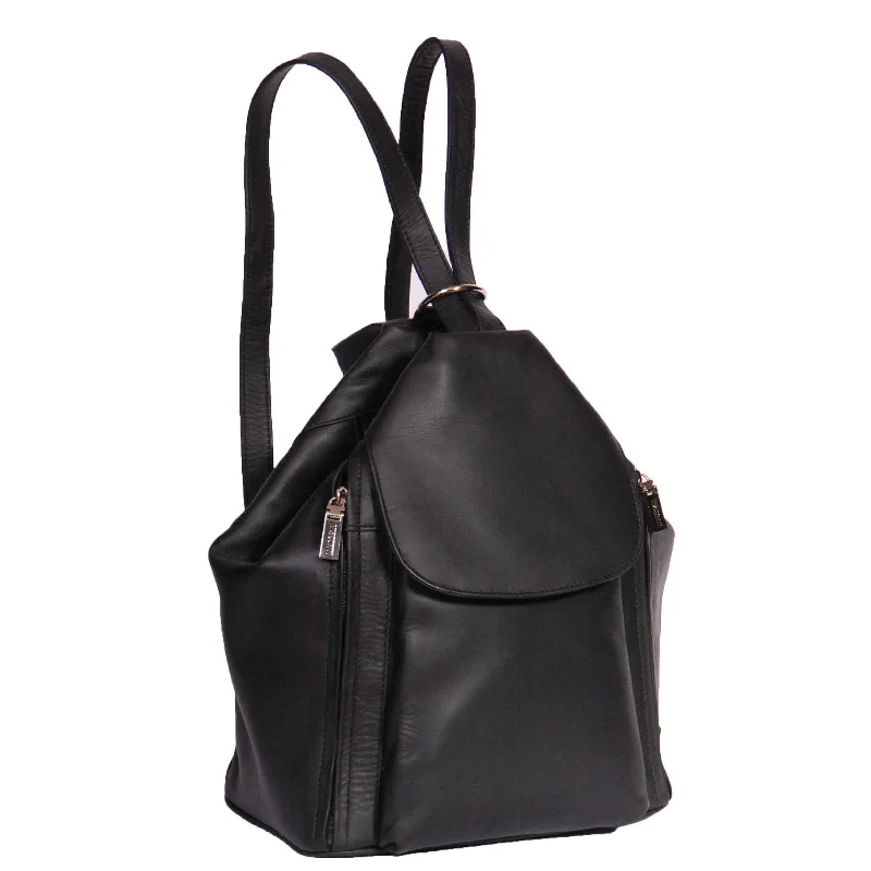 Ladies Leather Backpack Rome Black