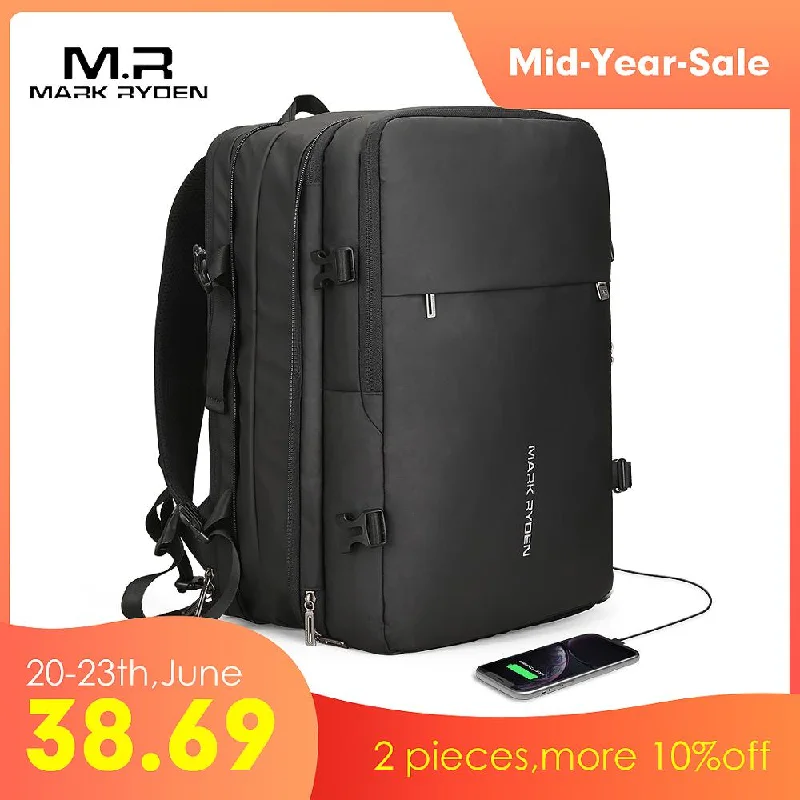 Man Backpack Fit 17 inch Laptop USB Recharging